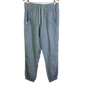 ATHLETA Blue Cabo Linen Drawstring‎ Jogger Pants Size 8